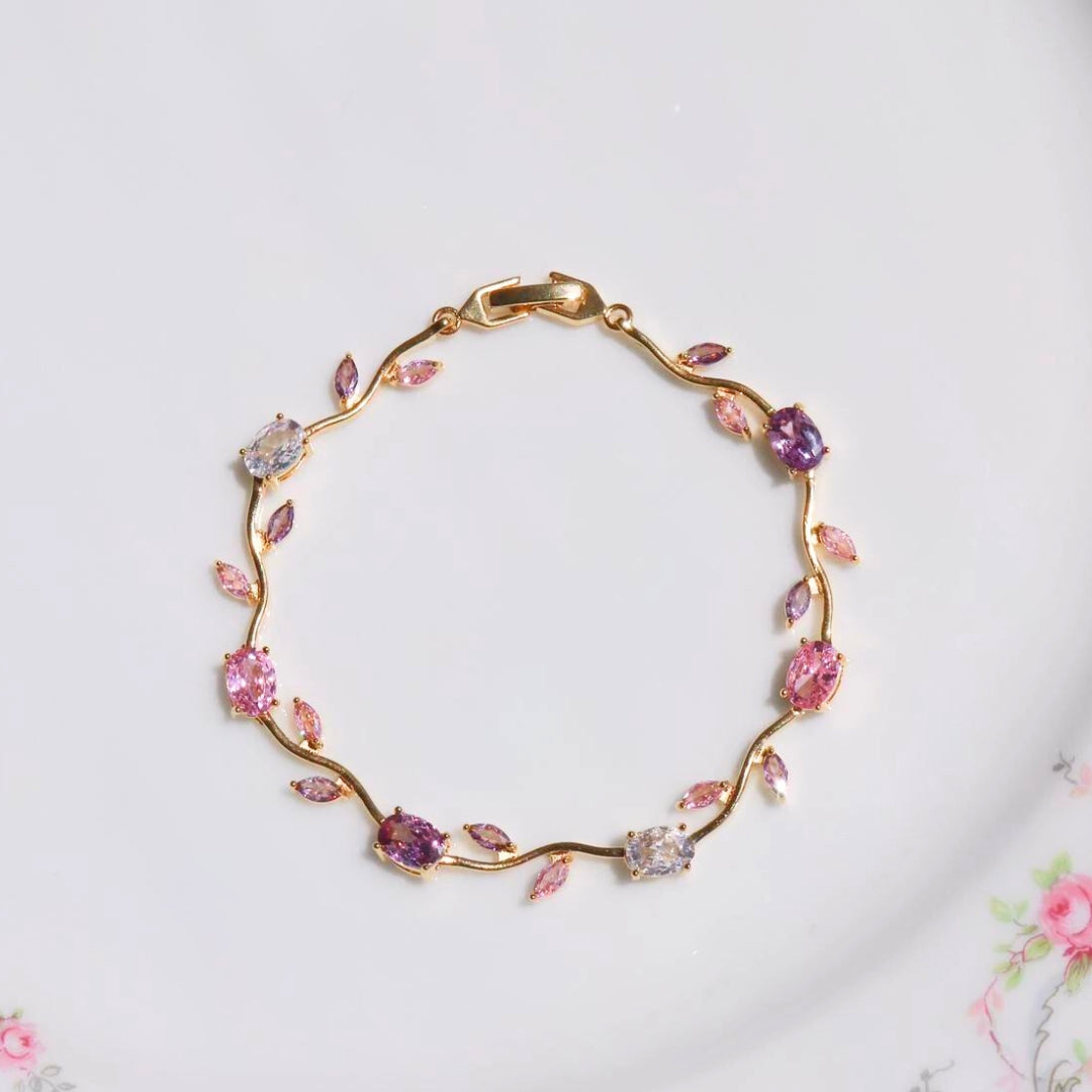 Leafy garden tennis bracelet