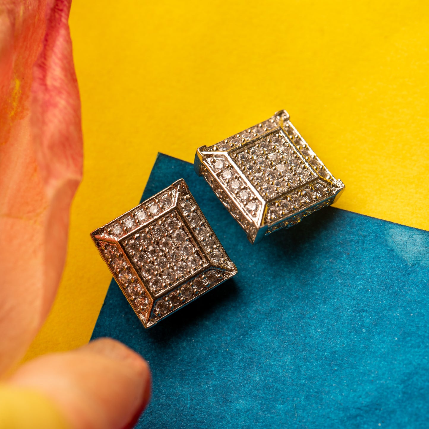 Mezzanine square stud earring