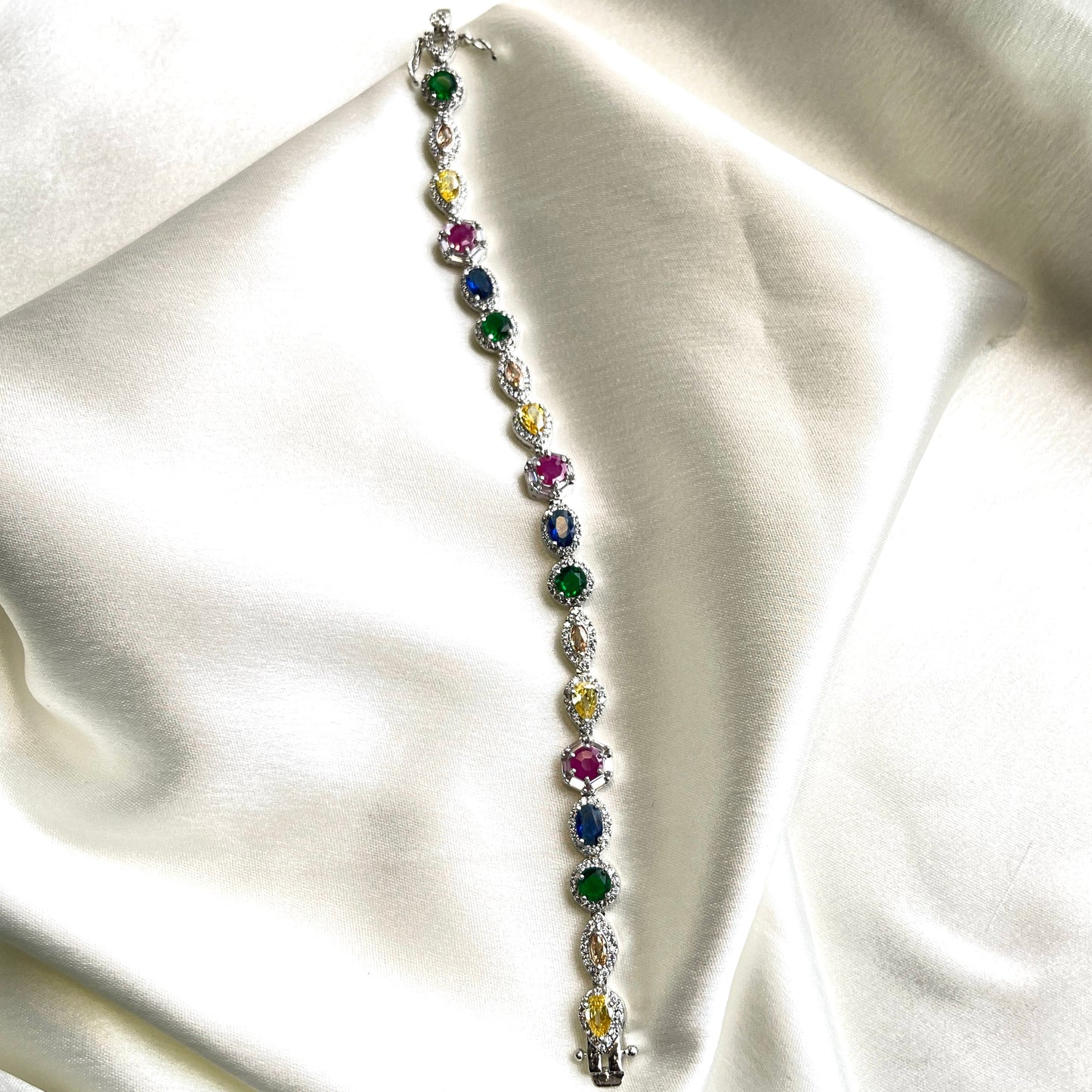 Rainbow crest tennis bracelet