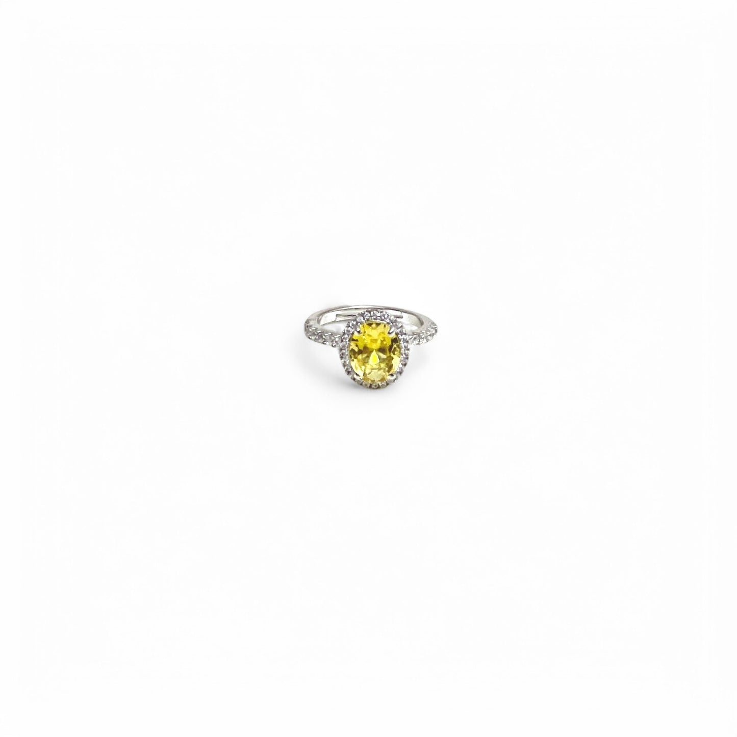 Oval hidden halo ring