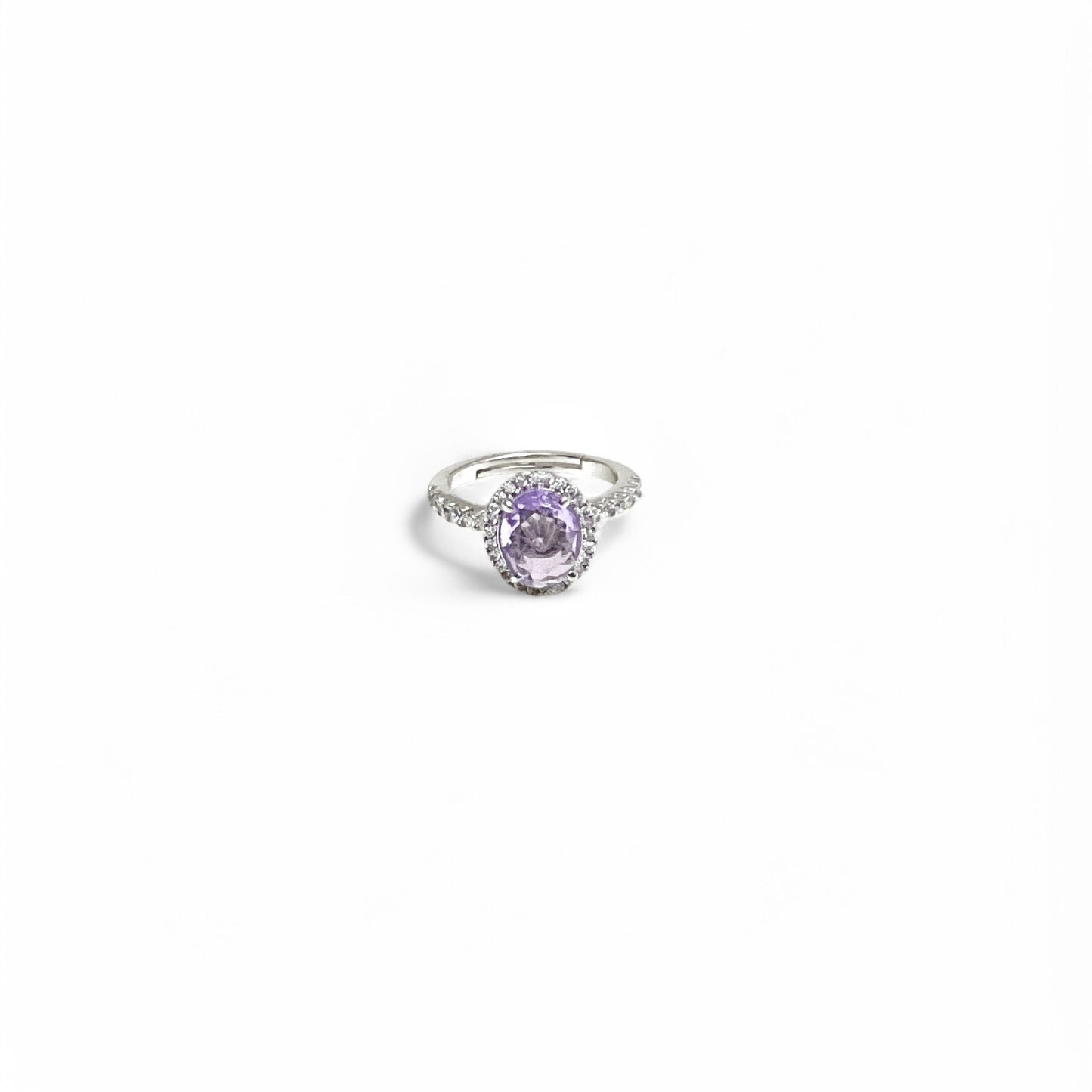 Oval hidden halo ring