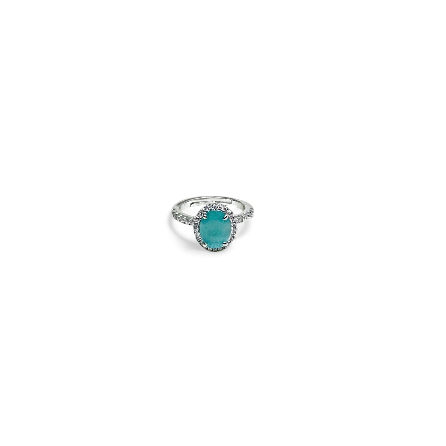 Oval hidden halo ring