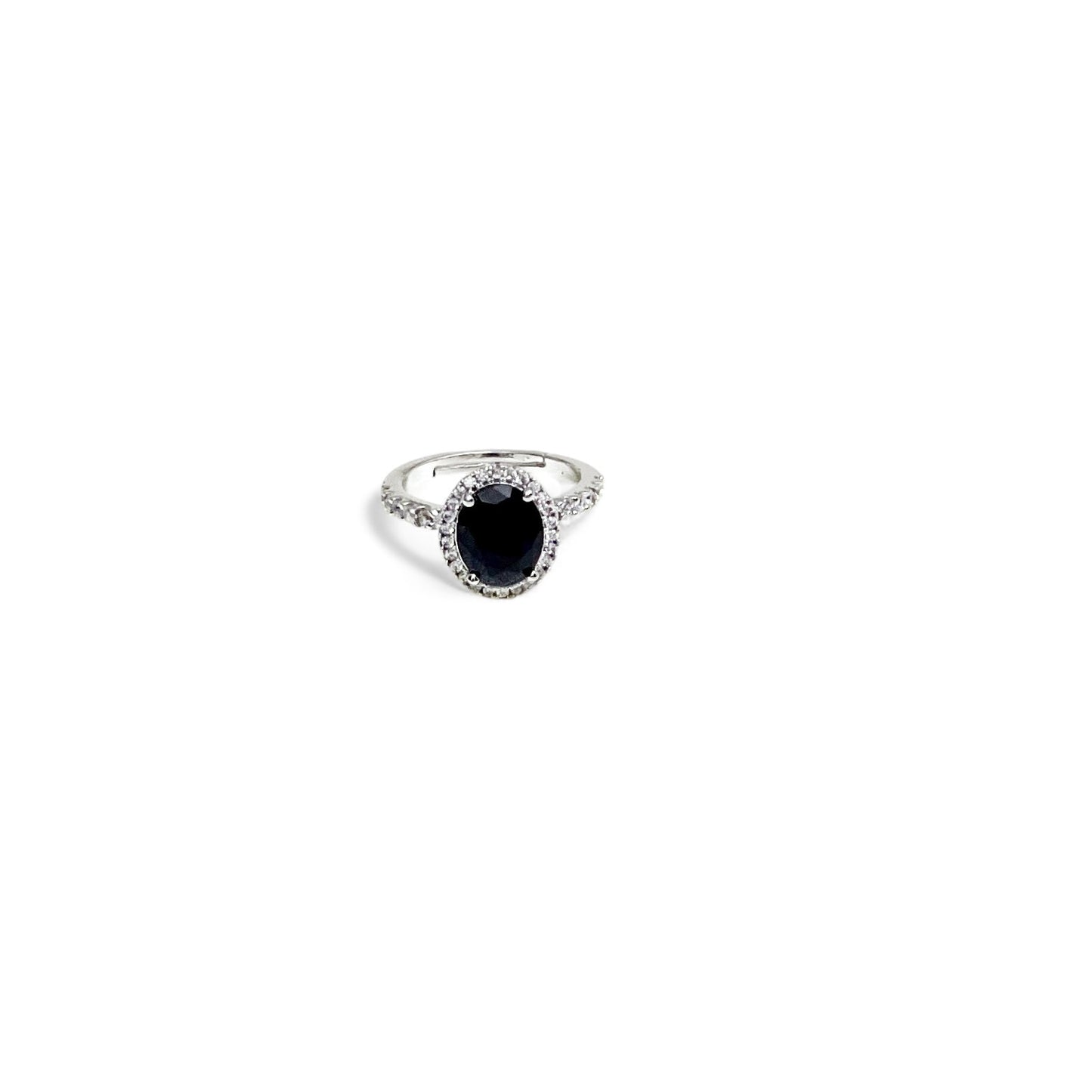 Oval hidden halo ring