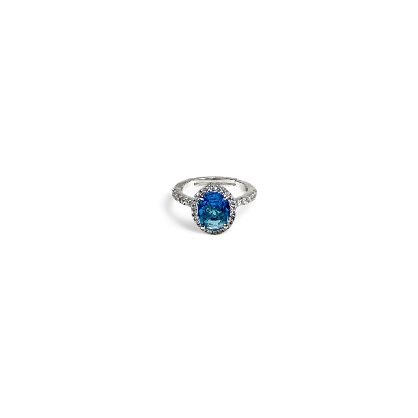 Oval hidden halo ring