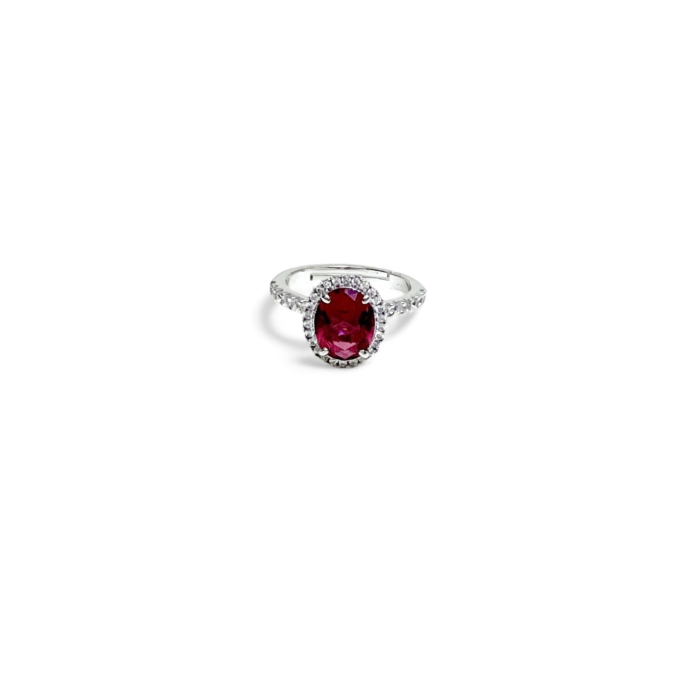 Oval hidden halo ring