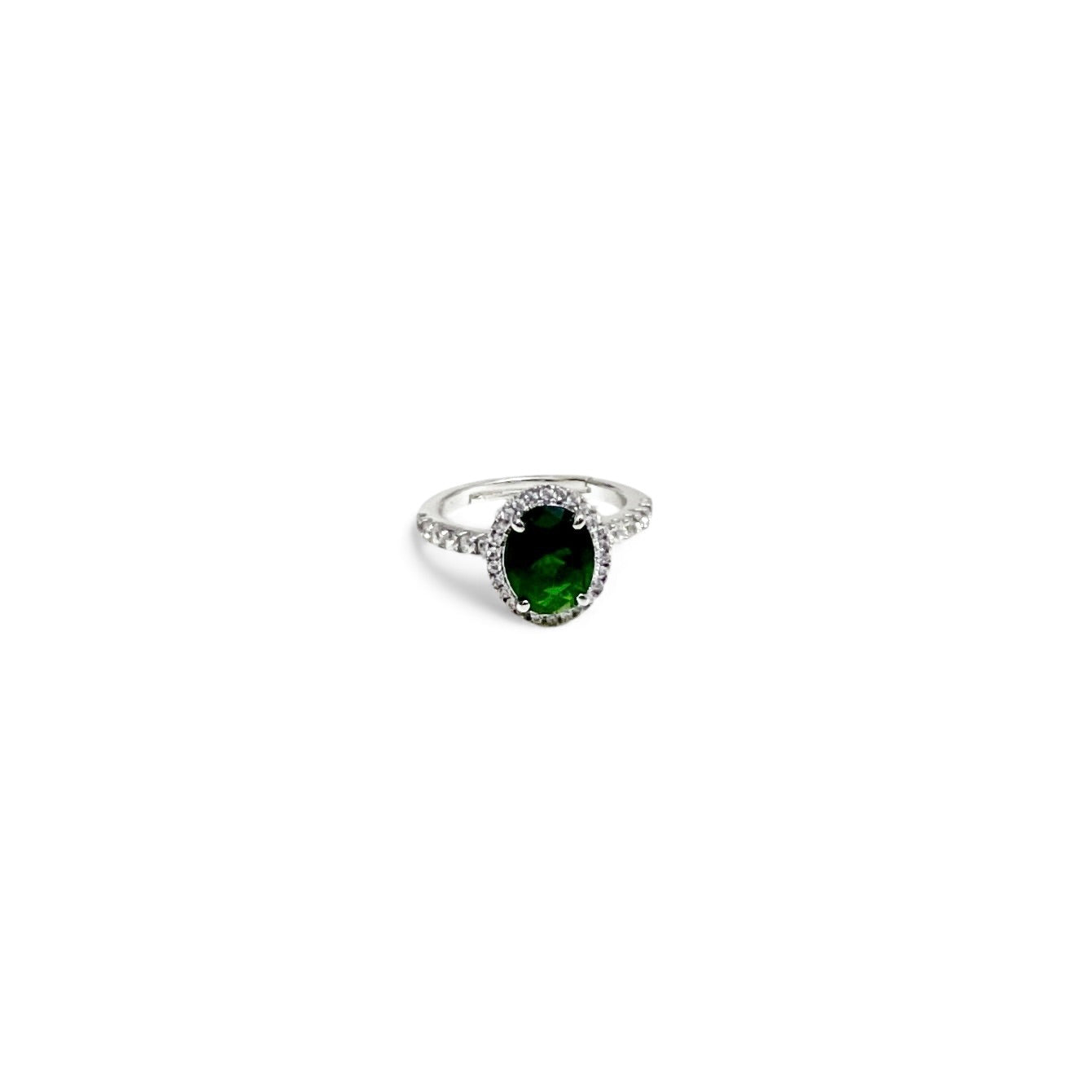 Oval hidden halo ring
