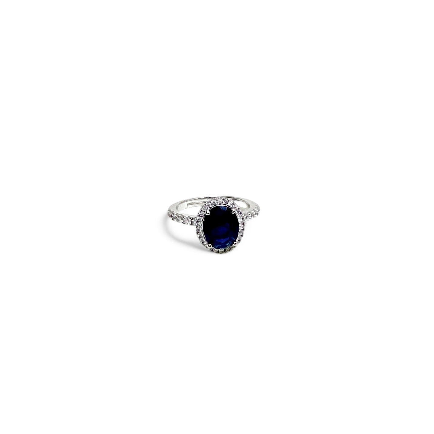 Oval hidden halo ring