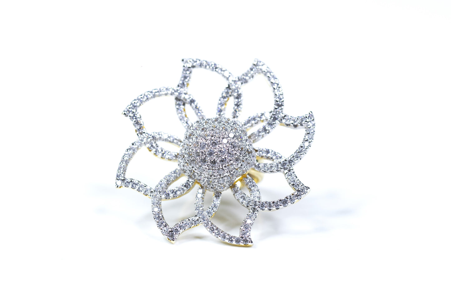 Lotus bloom zircon ring online