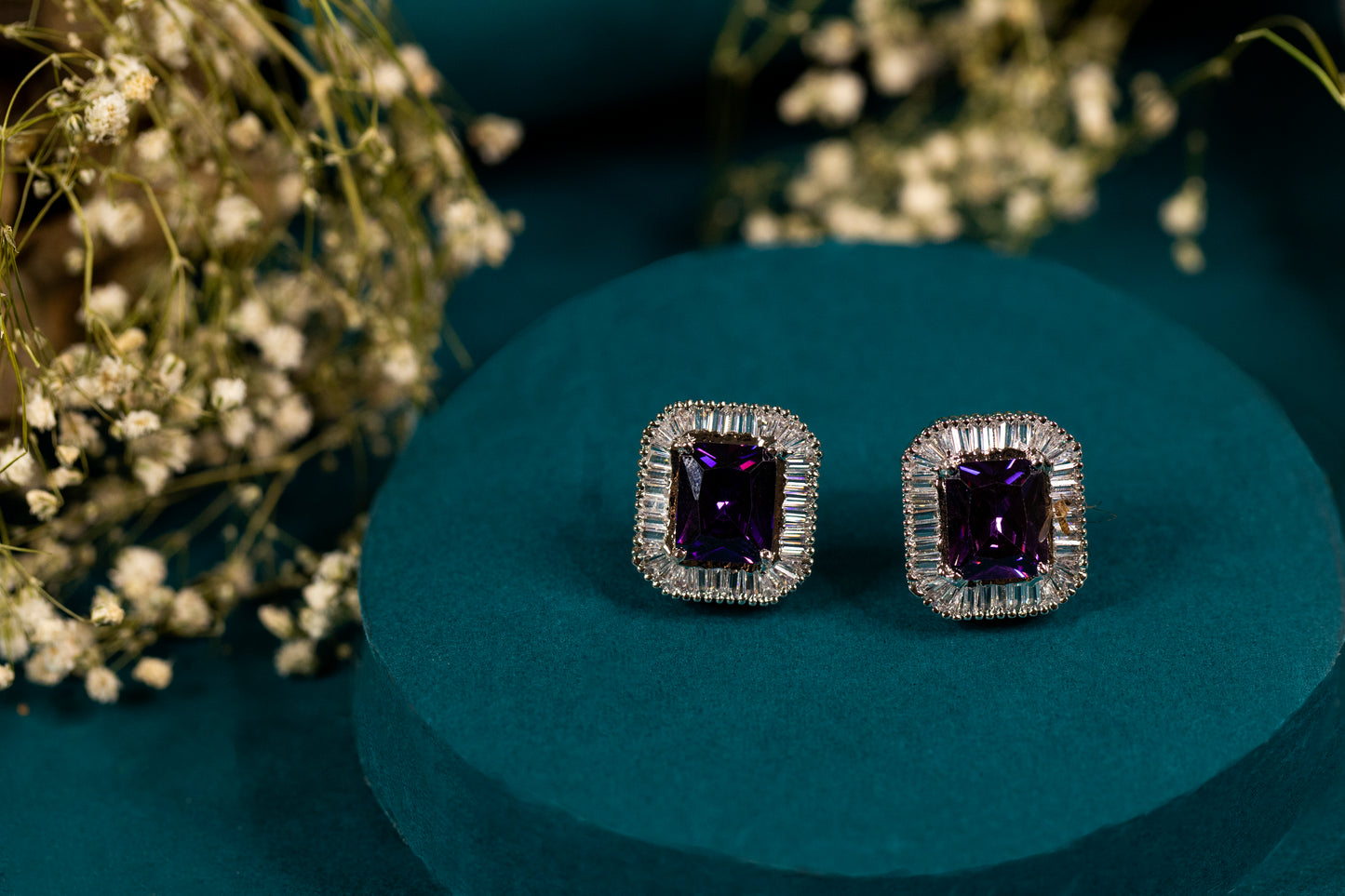 Baguetta crystal stud earring online