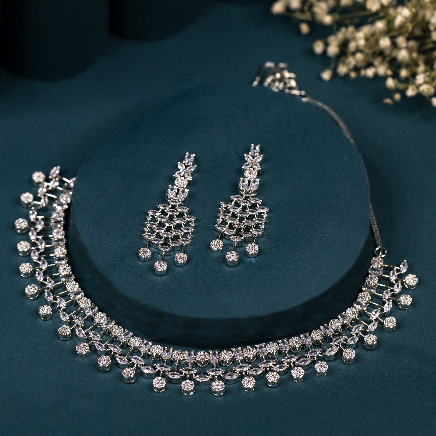 buy women Sparkler cz Necklace set Online