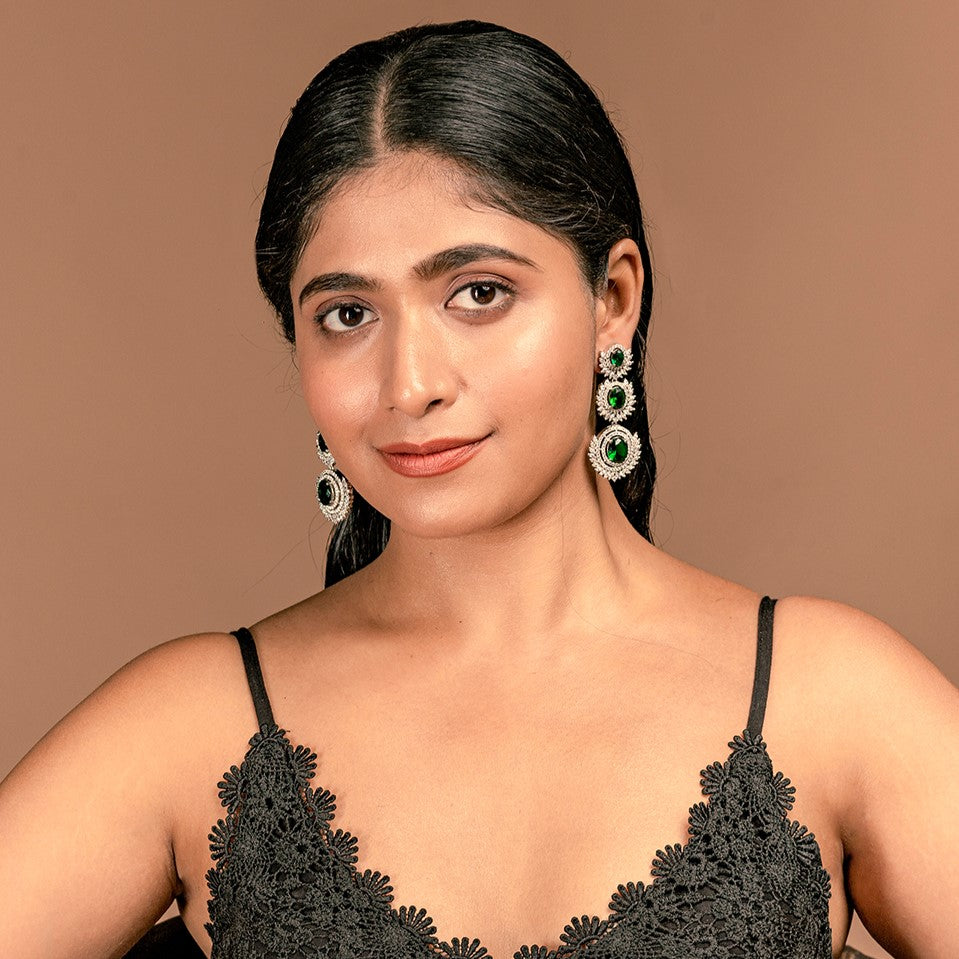 Crown zircon traditional earring