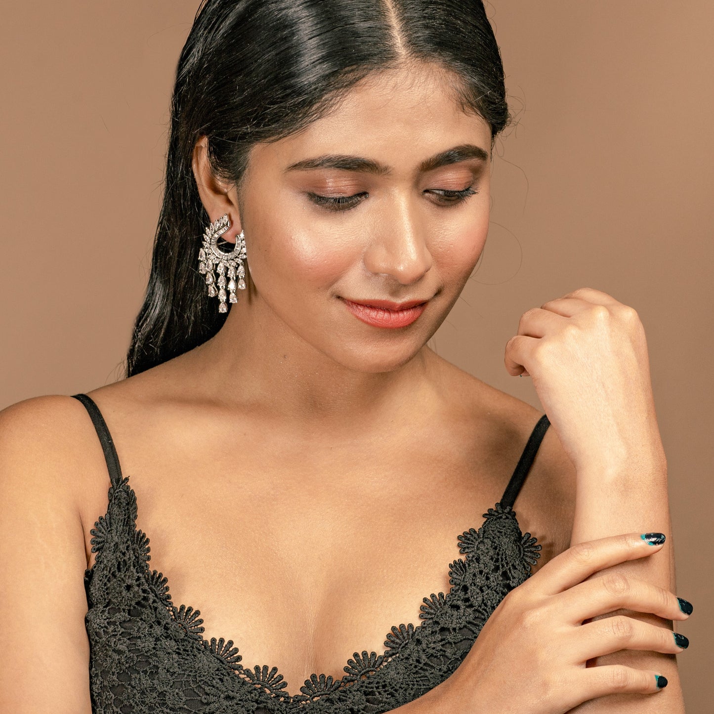 Buy Crystal indo-western dangler earring Online