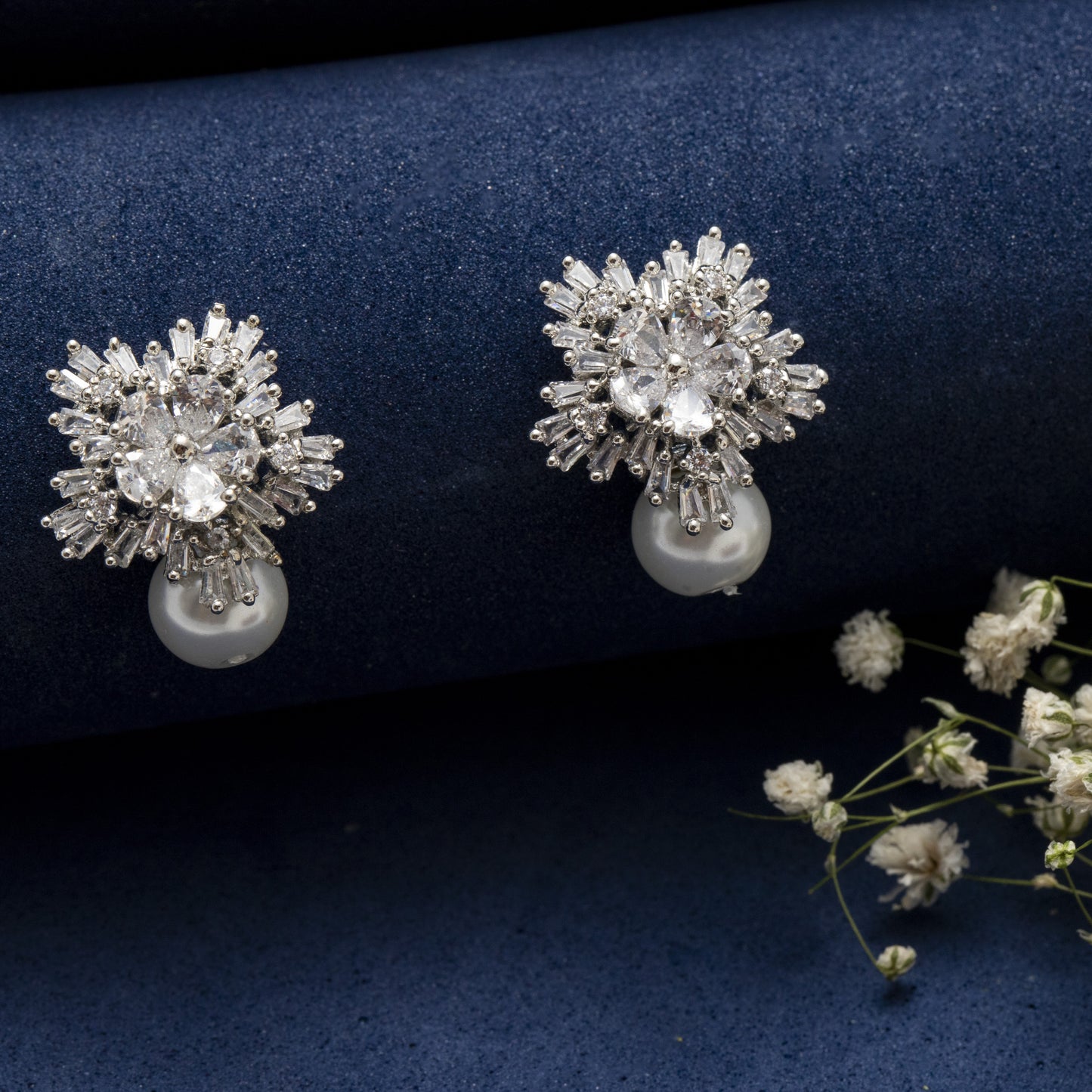 Minimello pearl charm stud Earring Online