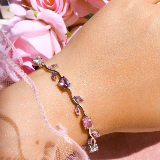 Leafy garden tennis bracelet