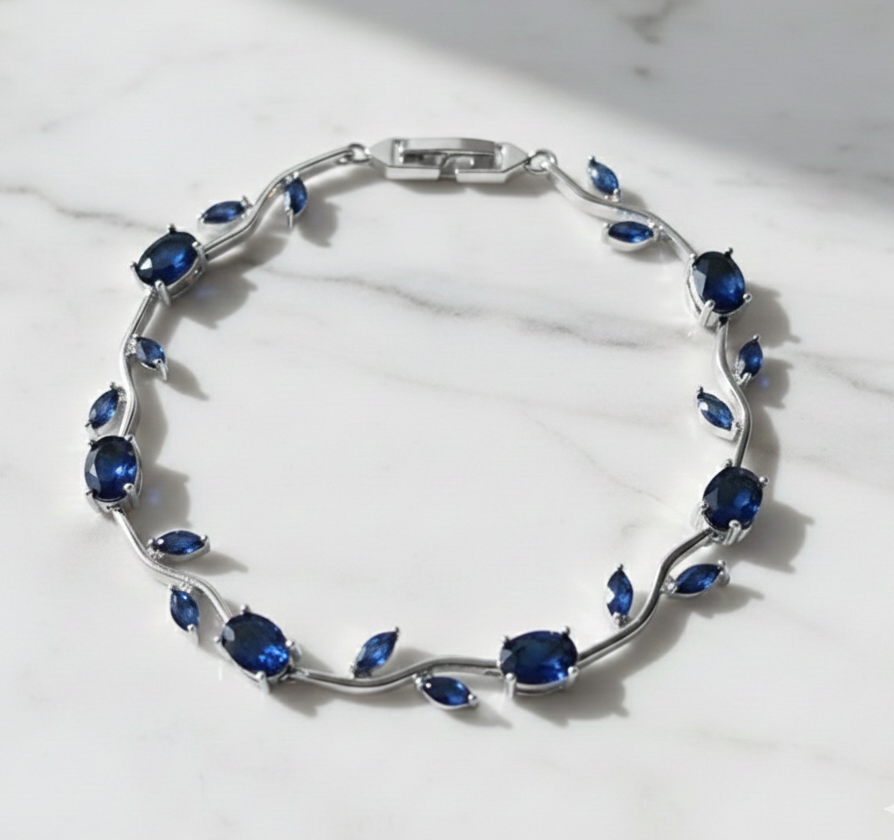 Leafy garden tennis bracelet