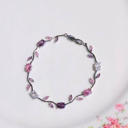 Leafy garden tennis bracelet