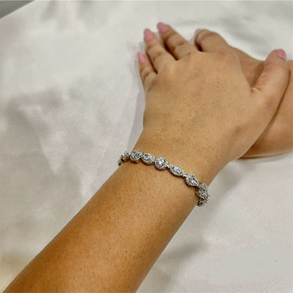 Rainbow crest tennis bracelet