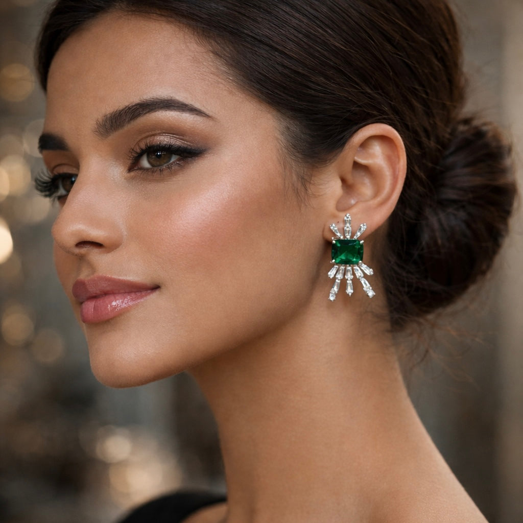 Sparkling Baguette earring