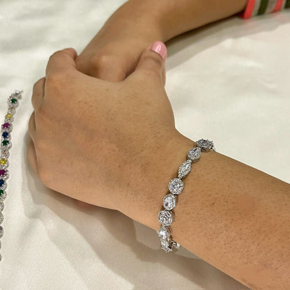 Rainbow crest tennis bracelet