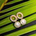 Baguette pearl stud
