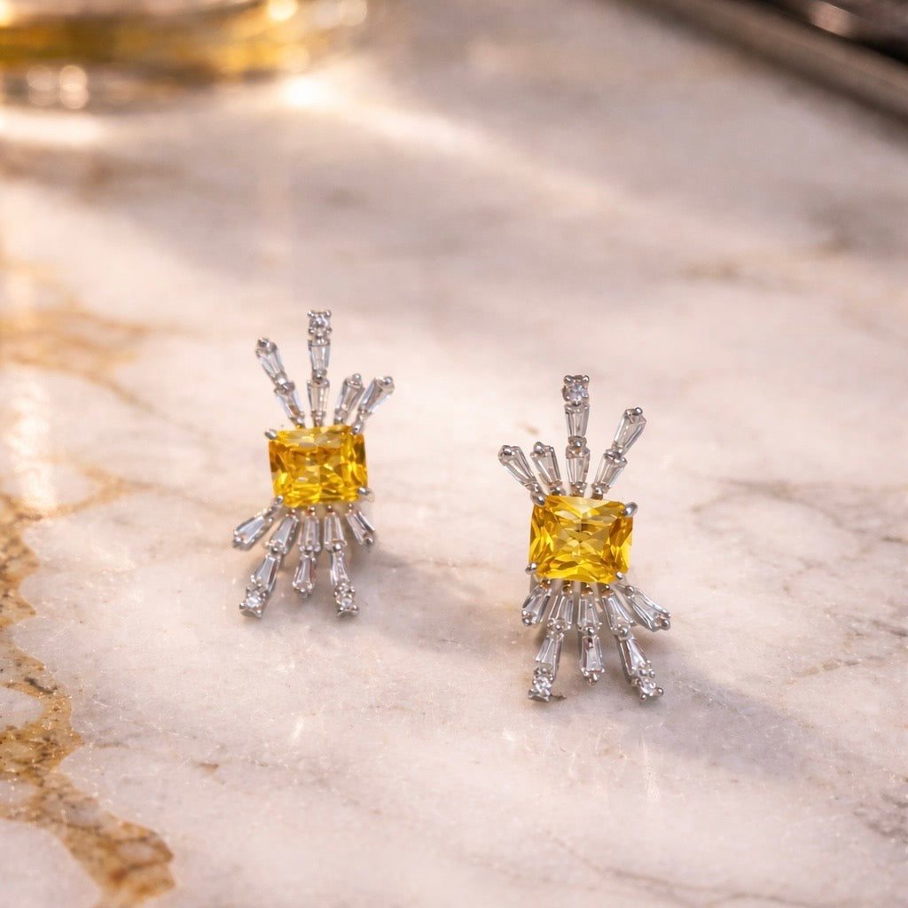 Sparkling Baguette earring