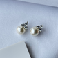 Mini bling pearl stud earring