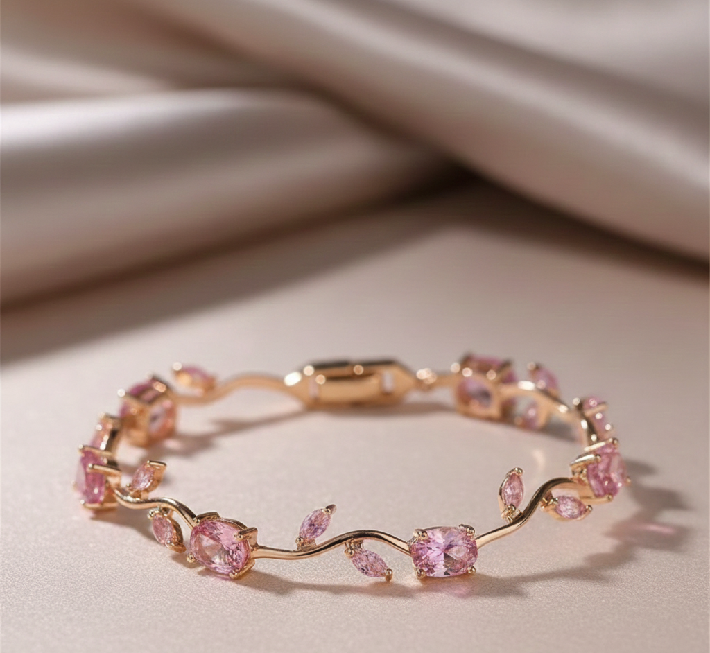 Leafy garden tennis bracelet