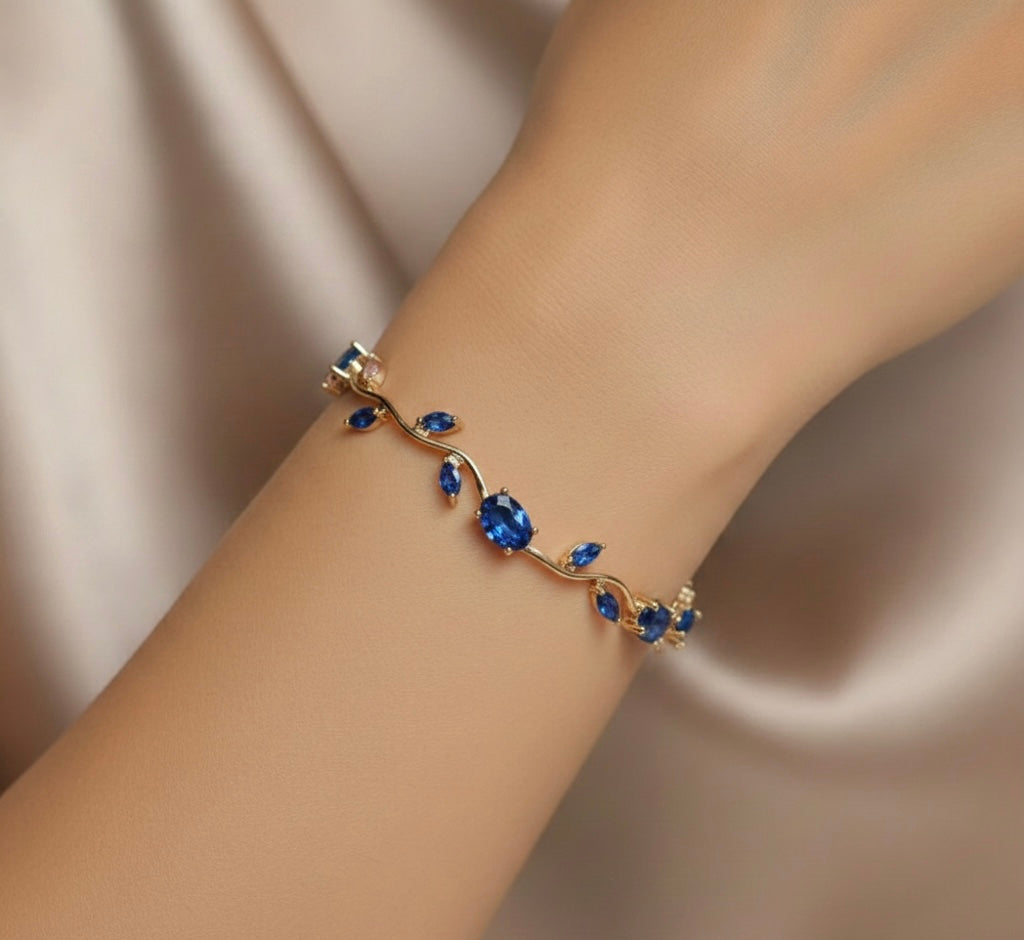 Leafy garden tennis bracelet