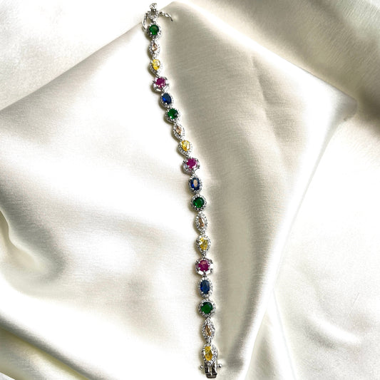 Rainbow crest tennis bracelet