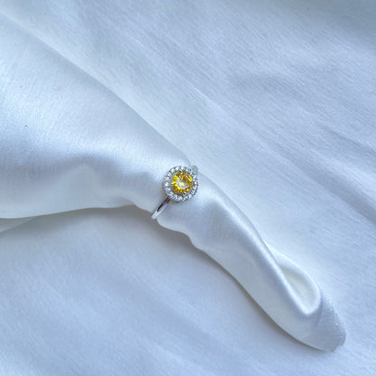 Solitaire halo ring