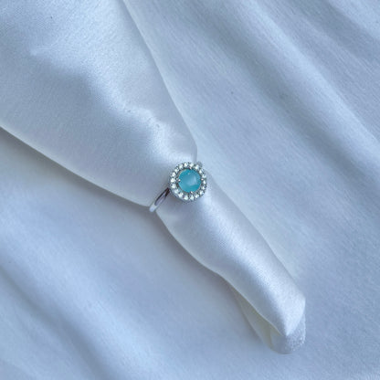 Solitaire halo ring