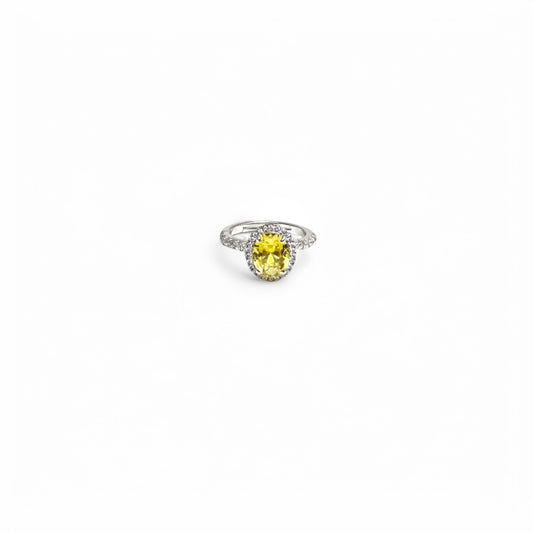 Oval hidden halo ring