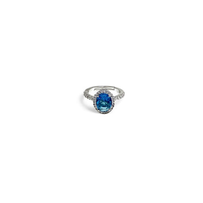 Oval hidden halo ring
