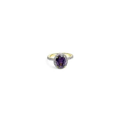 Oval hidden halo ring