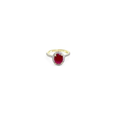 Oval hidden halo ring