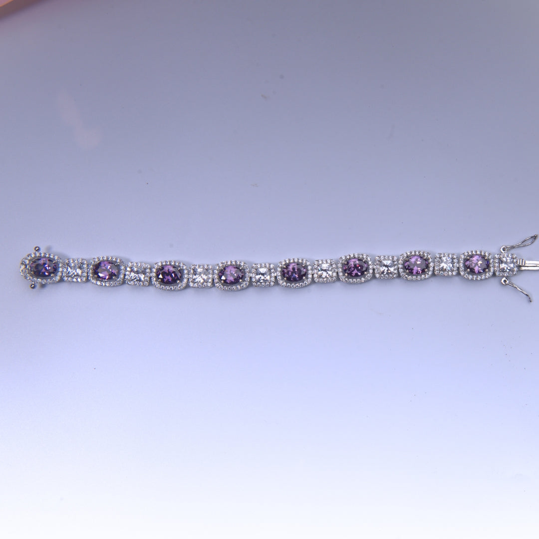 Oval exotica tennis bracelet