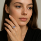 Oval hidden halo ring