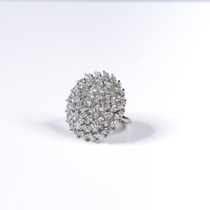 Marquila round sparkle adjustable ring Online