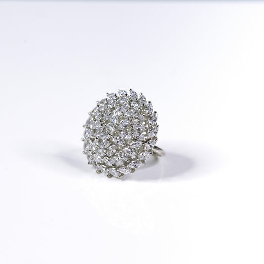 Marquila round sparkle adjustable ring Online