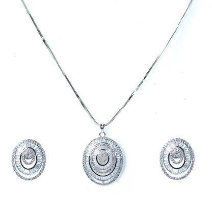 Buy Crystal baguette pendant set Online