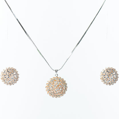 Buy Marquila round sparkle pendant set online 