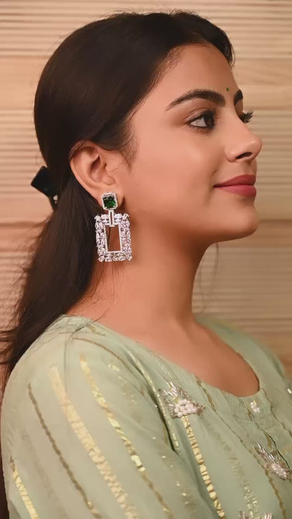 crystal western dangler earring