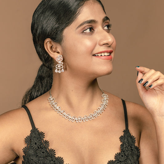 Classy western zircon Necklace set Online 