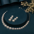 Oro pearl zircon necklace set